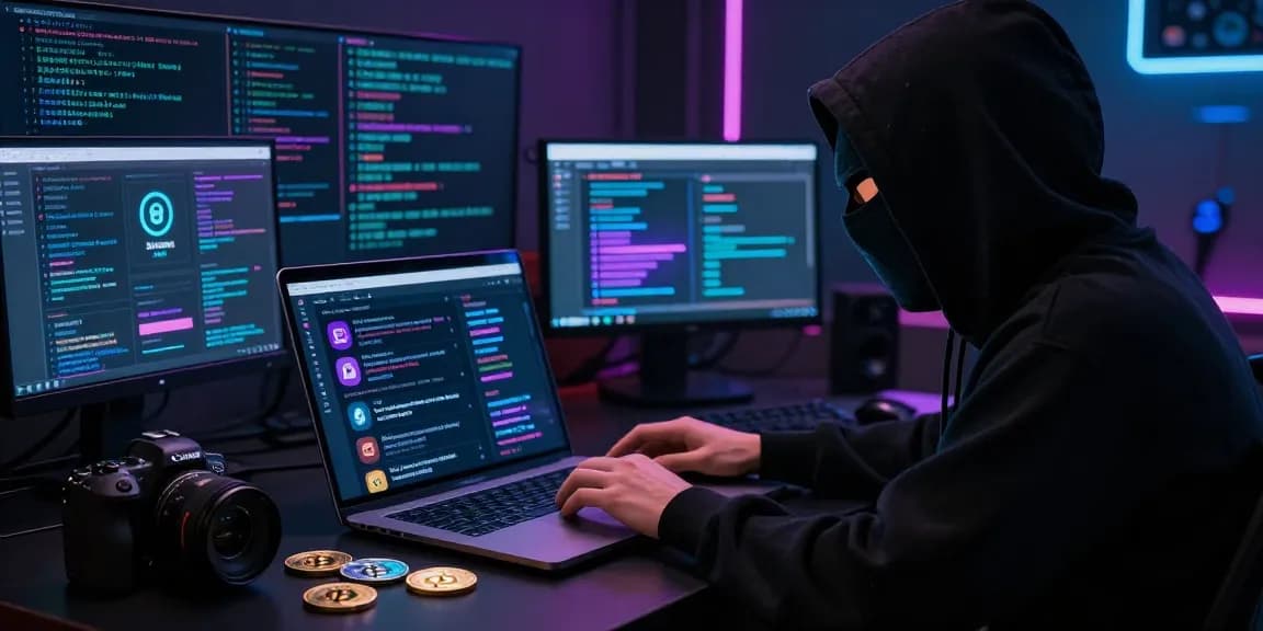 Anonymous user exploring verified darknet market links 2026, showcasing vibrant digital marketplace listings and cryptocurrency tokens.