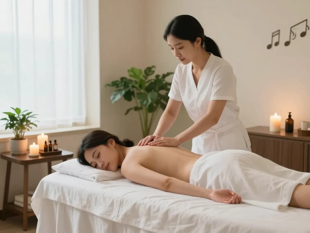 편안한 스파 환경에서 삼산동마사지와 함께하는 편안한 마사지 치료 세션.