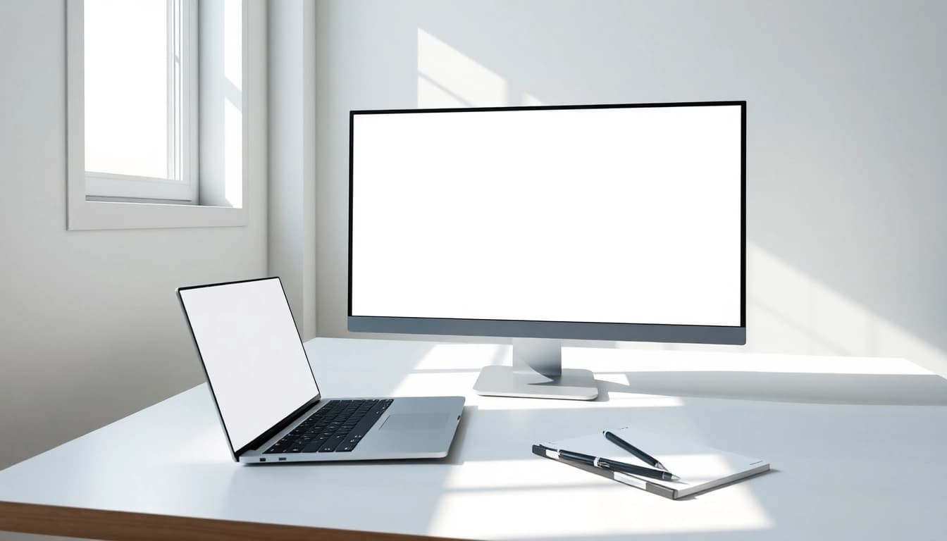 White background website showcasing a fullscreen white screen tool in a clean, modern workspace.