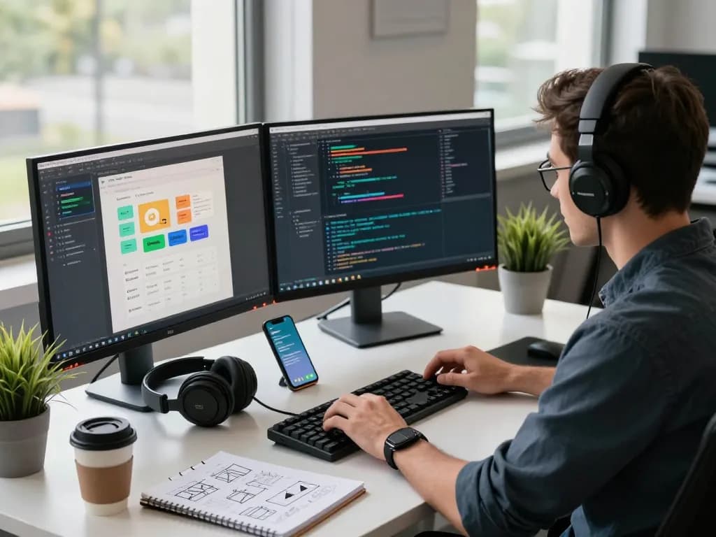 Experience the speed and intelligence of 谷歌浏览器 in a modern tech workspace setup.