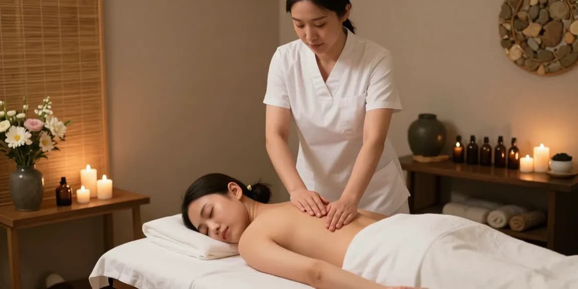 분당스웨디시 마사지 치료실의 편안한 분위기와 전문 마사지사.