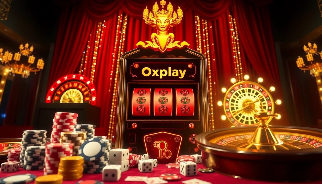 Experience excitement and winning opportunities at an Oxplay-themed casino scene.