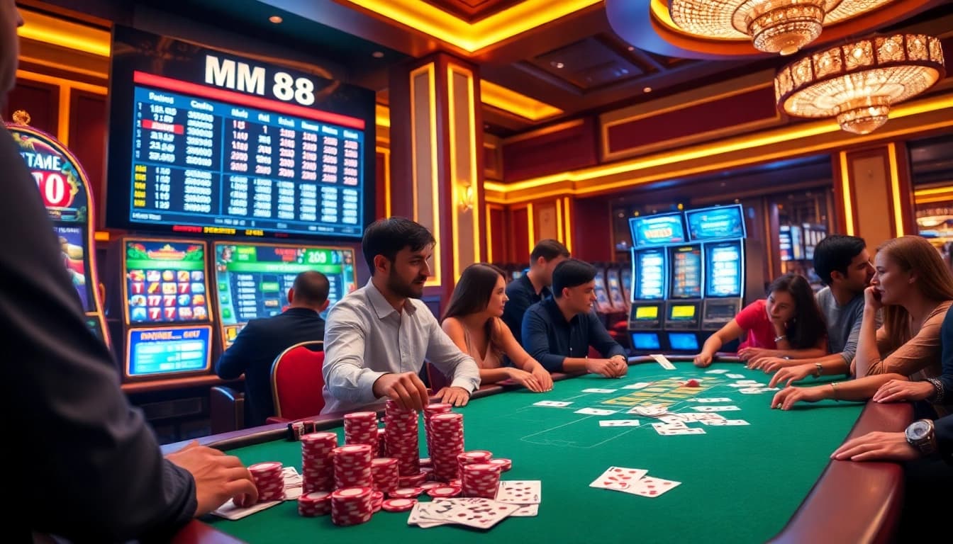 Experience the excitement of online gaming at mm88 with vibrant casino tables and thrilling action.