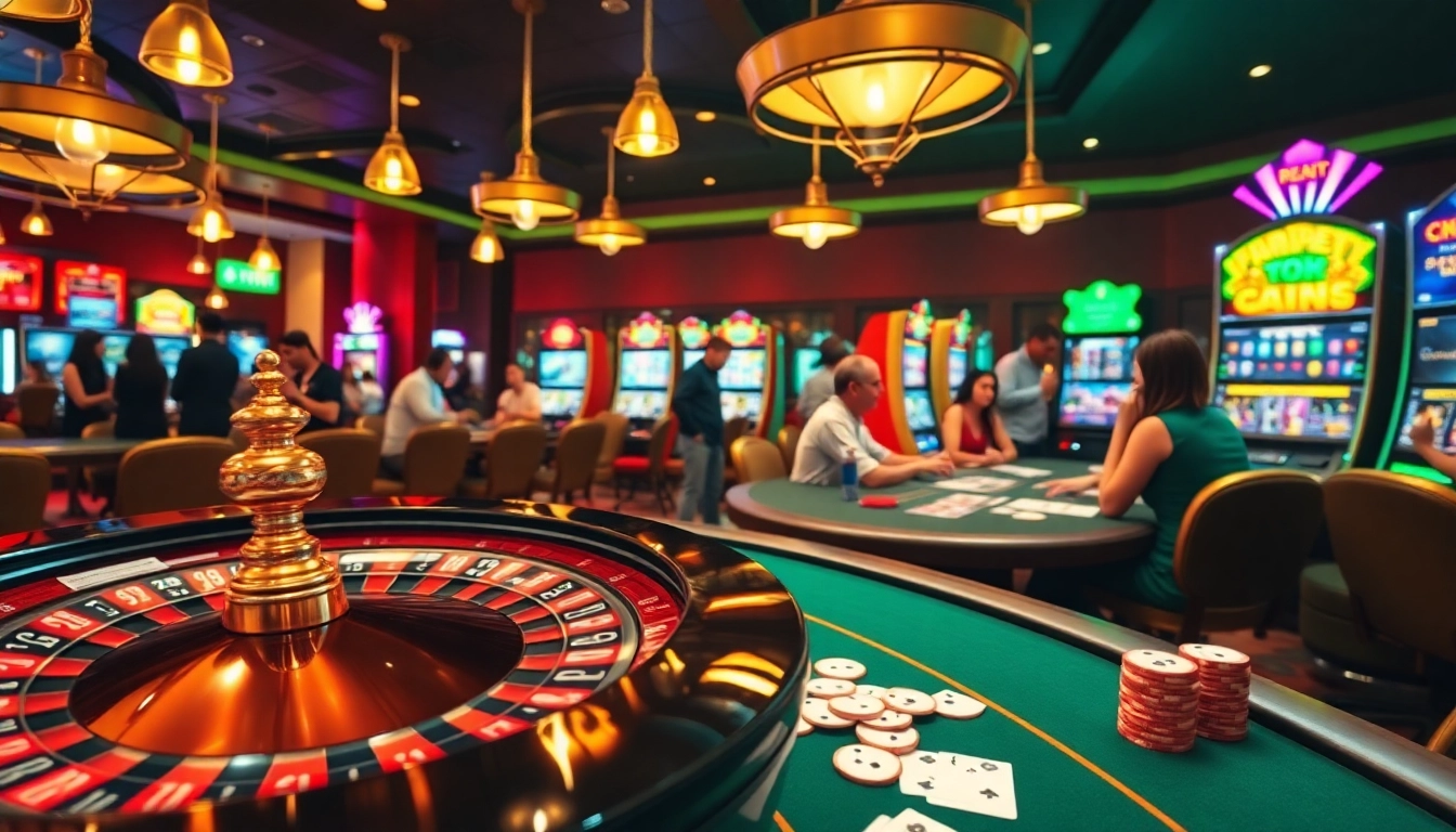 Players enjoying various casino games at 8qbet, showcasing an inviting, vibrant atmosphere.