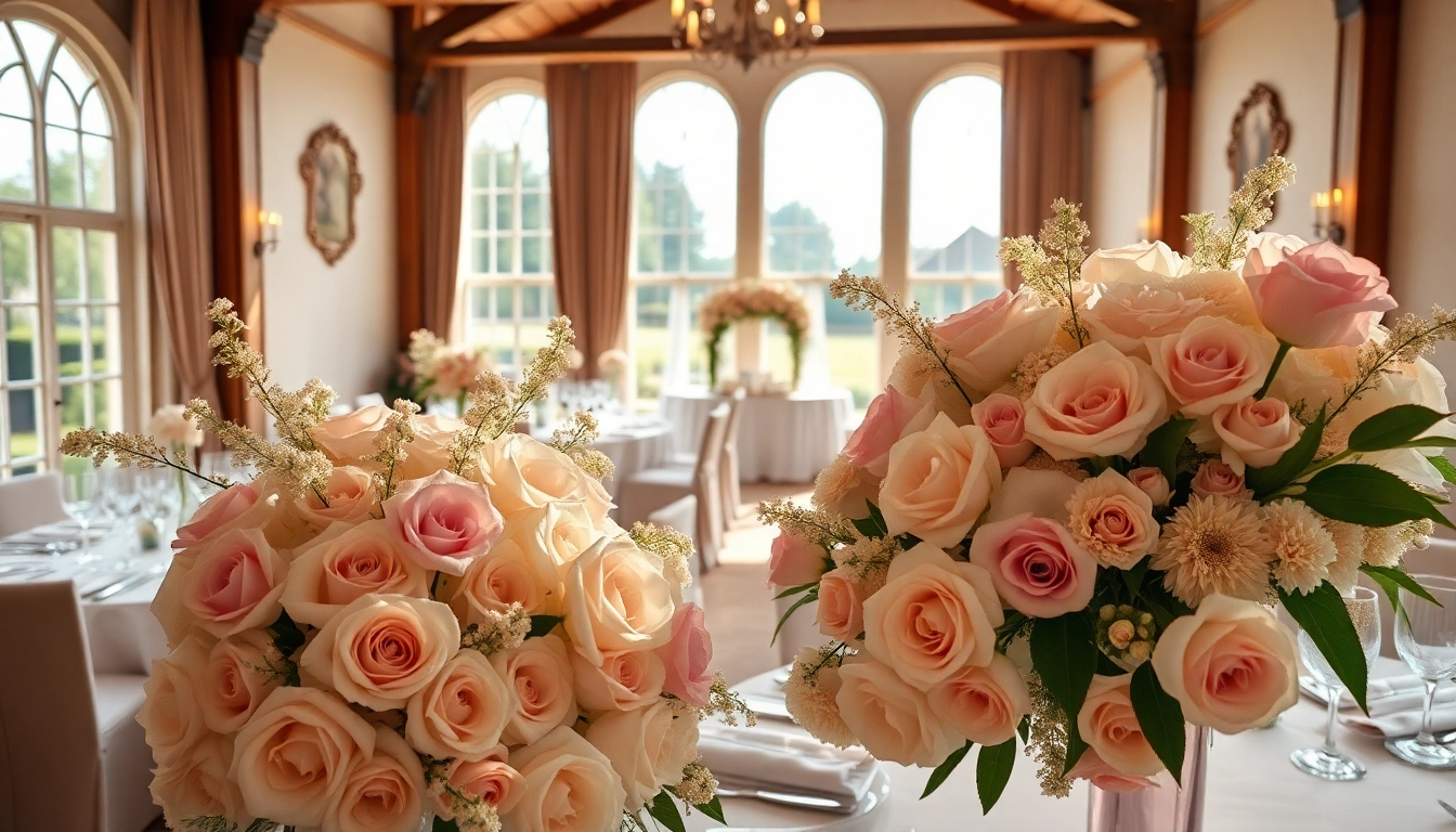 Stowe Venue Hire showcasing a beautifully arranged wedding reception with elegant decor.