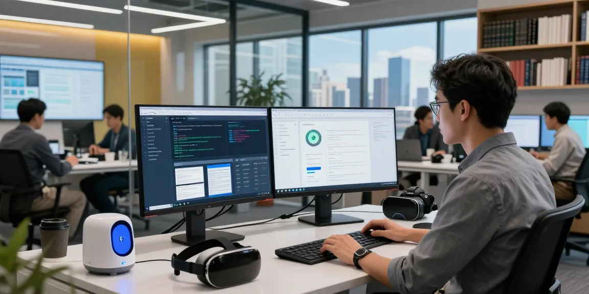 Detect fake pdf with AI technology in a modern workspace featuring data analysts and advanced software tools.