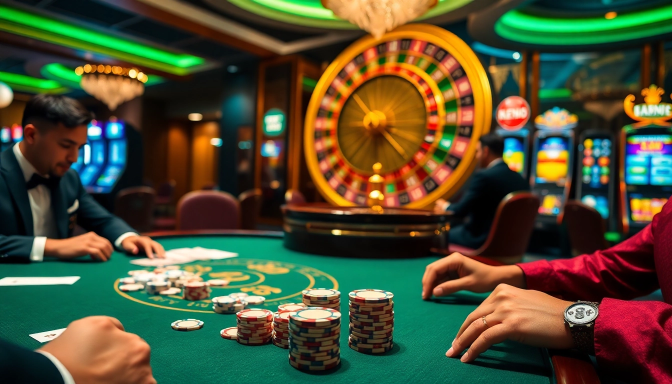 Experience the thrill of KP88 poker games with elite players at an upscale casino.
