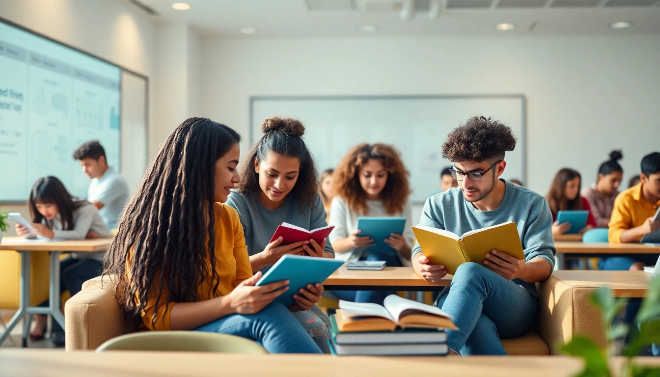 Education-focused collaborative learning environment with diverse students.