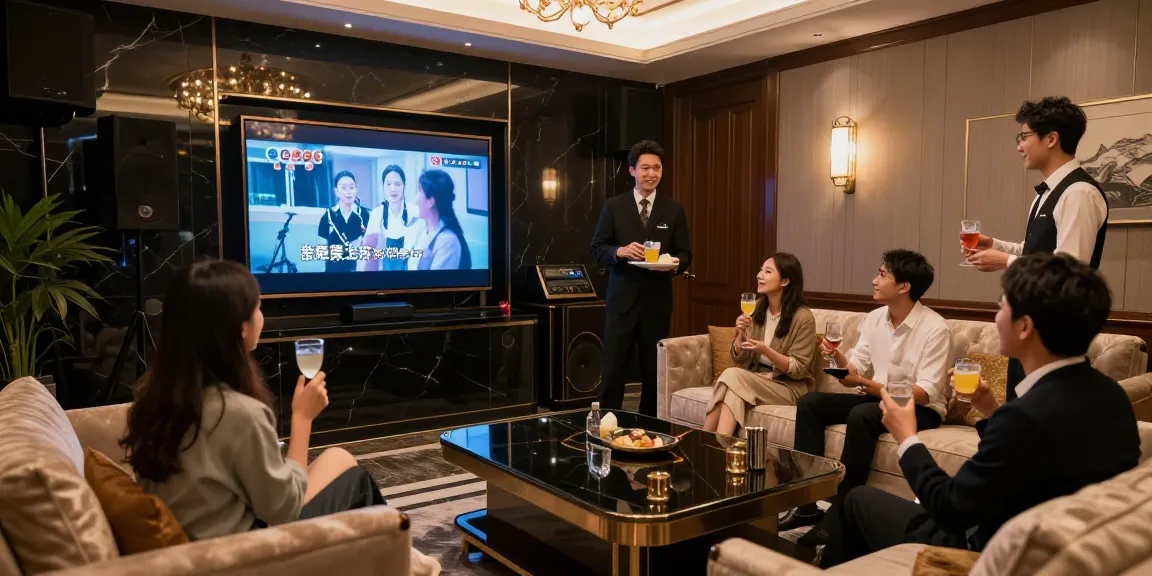 프리미엄 음향 시스템이 갖춰진 강남쩜오 더마이크룸 내 고급스러운 카라오케 공간