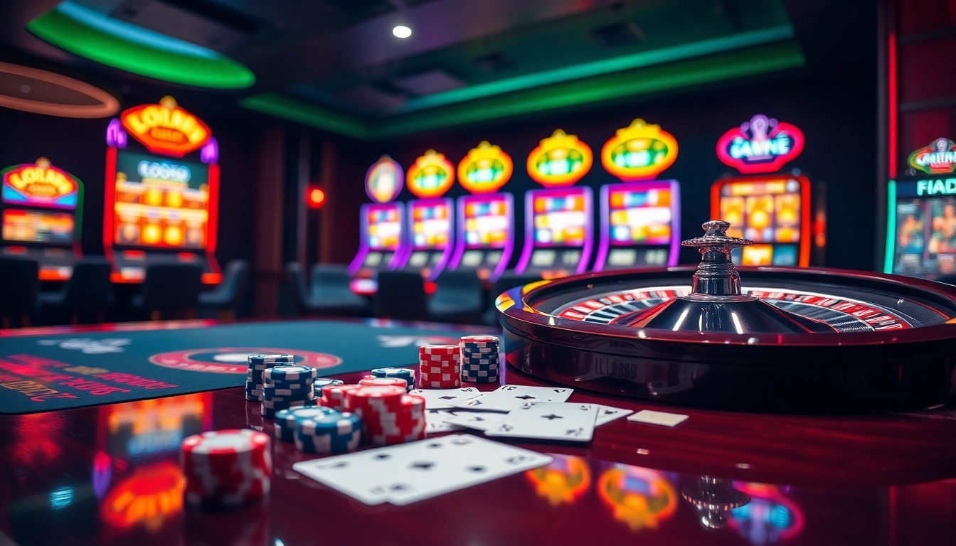 Experience thrilling LODE88 gaming with vibrant casino tables and engaging gameplay elements.