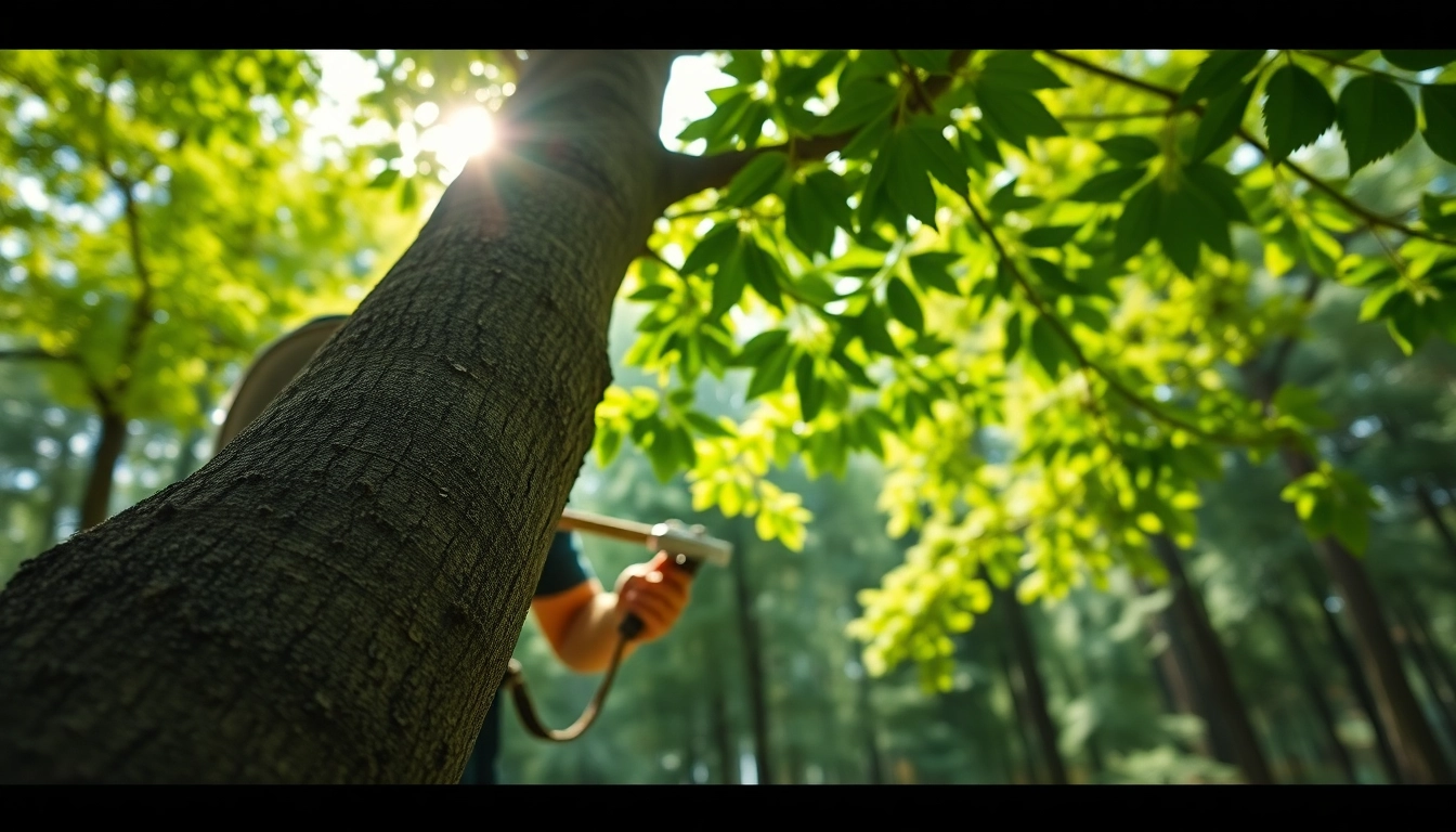 Black Mountain Tree Consultancy arborist caring for healthy trees in a vibrant forest.
