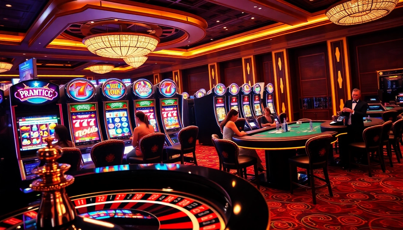 Players enjoying an exciting pragmatic slot experience at a luxurious casino.