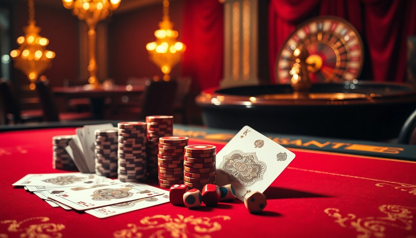 Vivez le luxe dans un casino en ligne avec des jetons de poker vibrants et une élégante roulette.