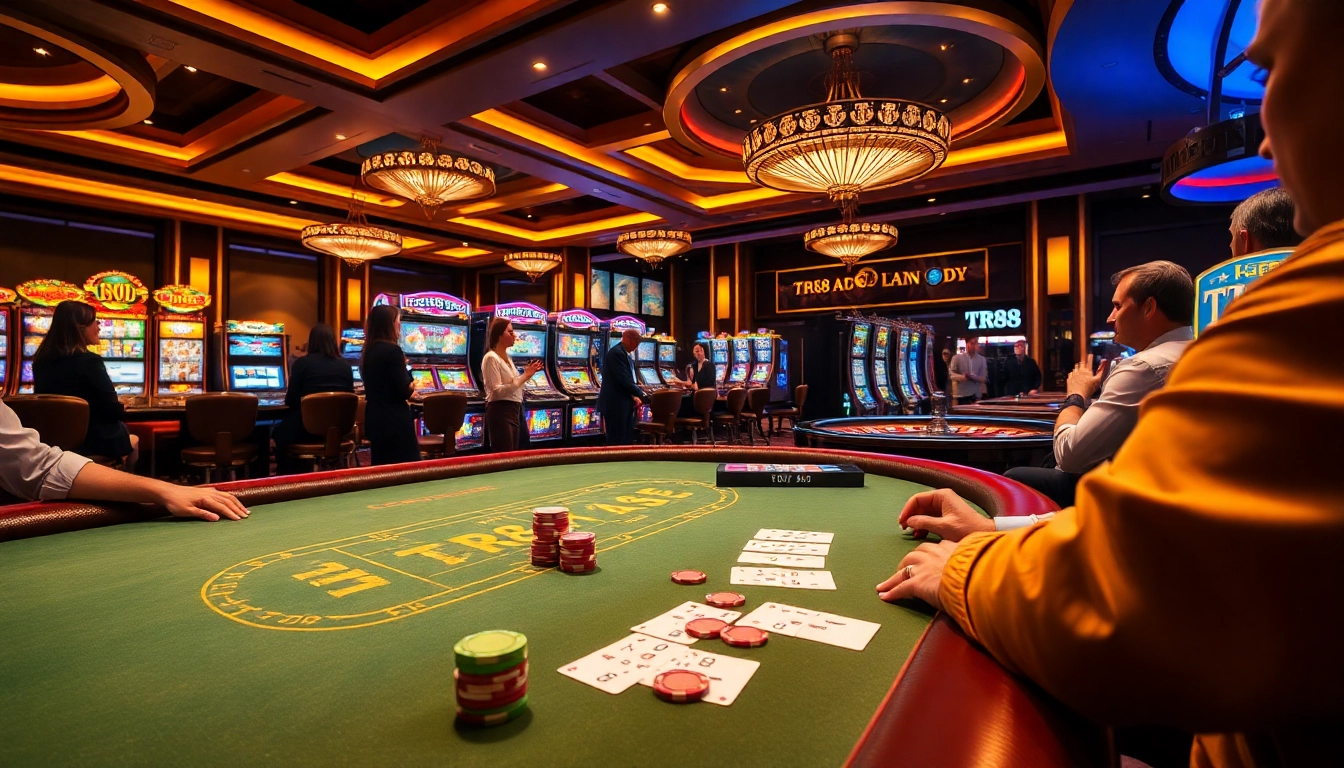 Experience the excitement of TR88 as players engage in thrilling casino games with vivid action.