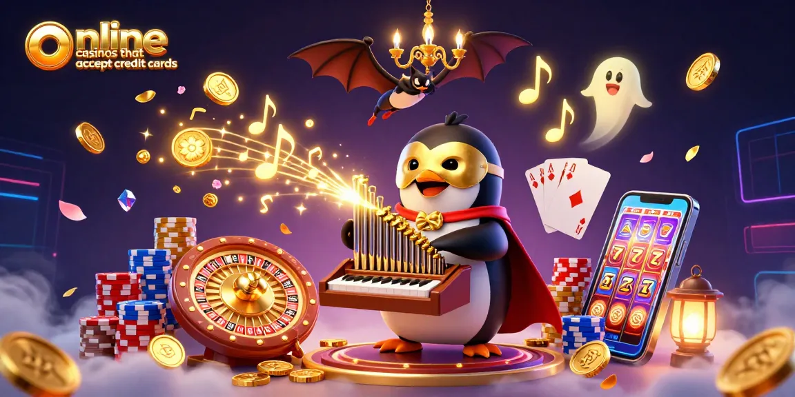 Engage with online casinos that accept credit cards, featuring dynamic casino elements, vibrant characters, and exciting game actions.
