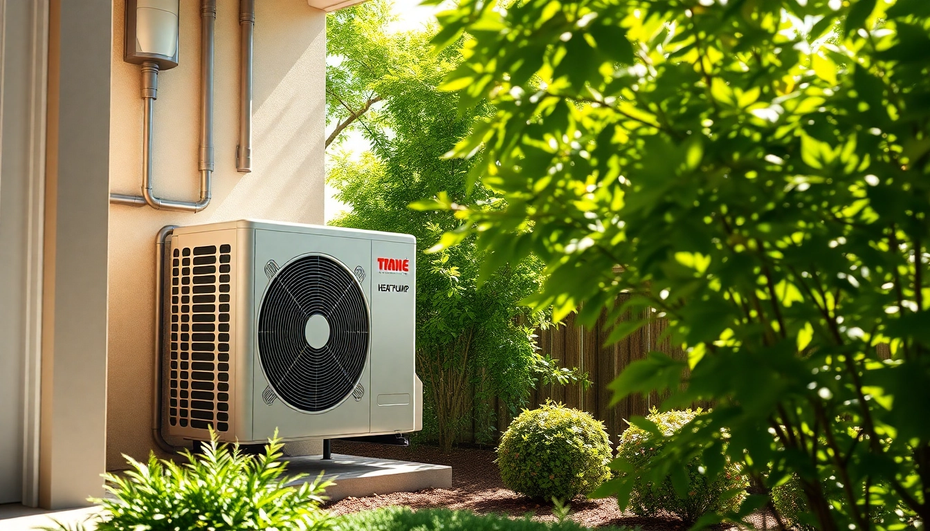 Trane heat pumps efficiently warming a cozy home environment with modern design.
