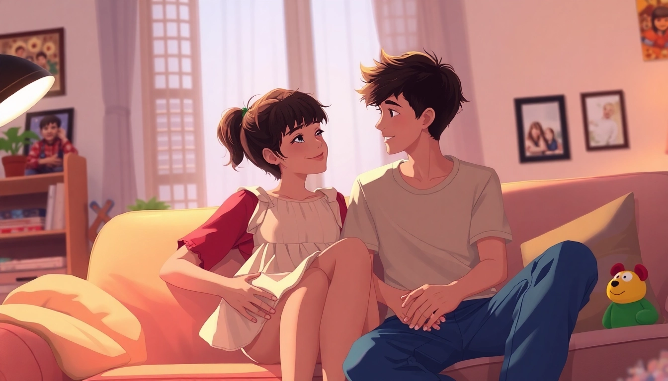 幼馴染とセフレになる日の鮮やかな画像。居心地の良いロマンチックな雰囲気の中で幼馴染を描写しています。
