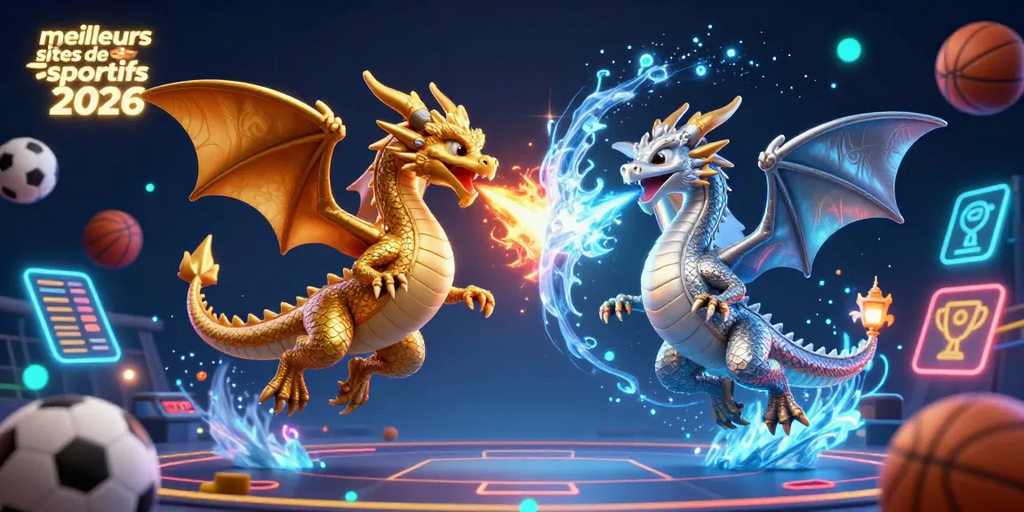 Visualisez les meilleurs sites de paris sportifs 2026 avec des dragons et des éléments de paris dynamiques.