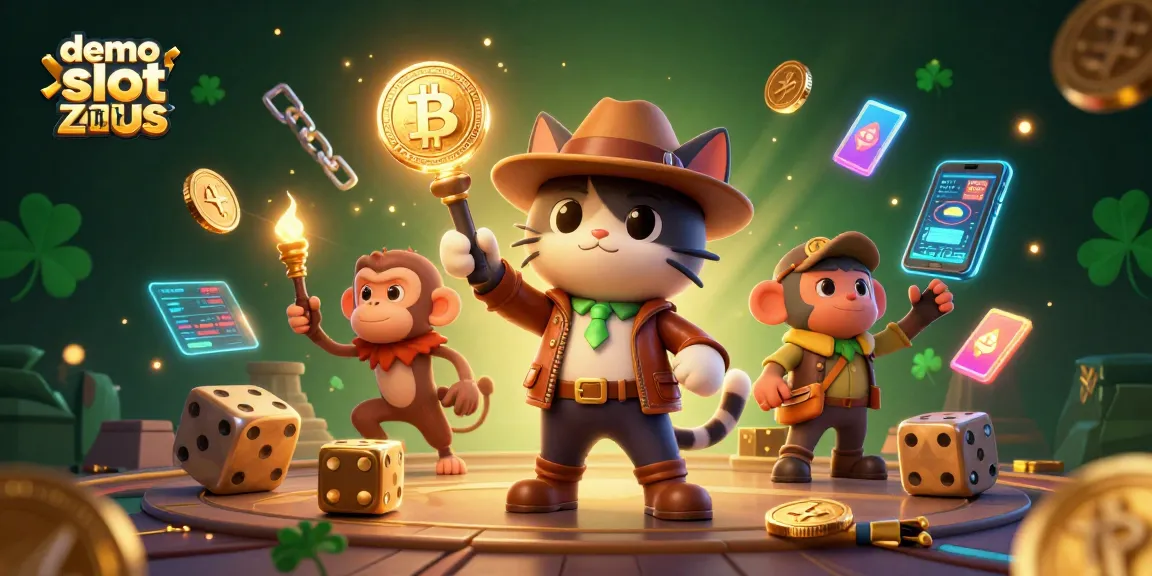 Engage with demo slot zeus 1000, showcasing the explorer cat uncovering casino treasures in a vibrant 3D scene.