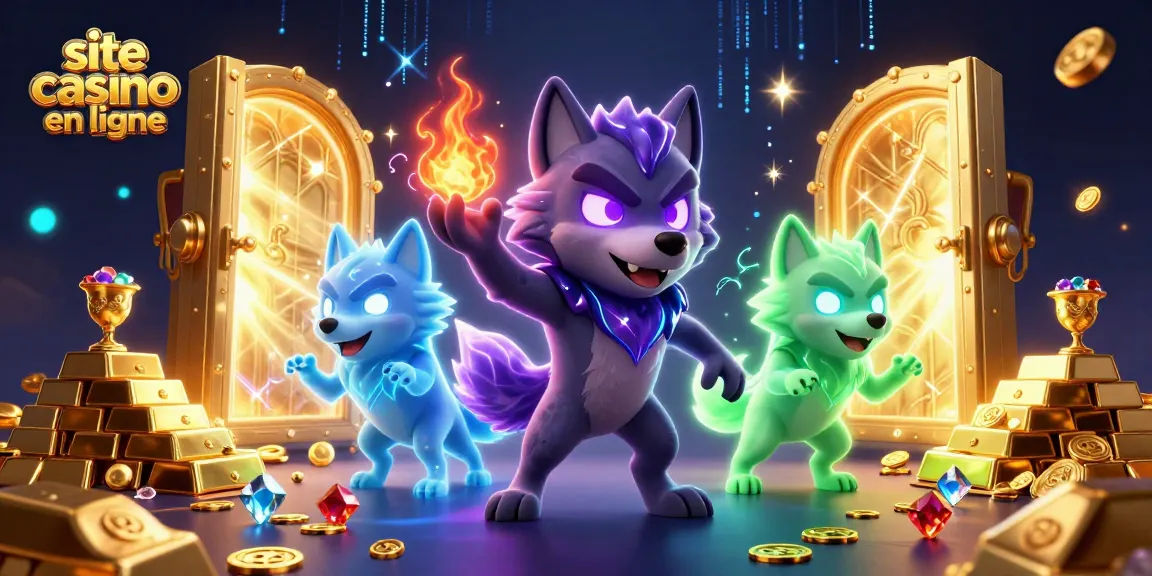 Jouez sur un site casino en ligne avec des animations de loups spectrals et des trésors éblouissants.