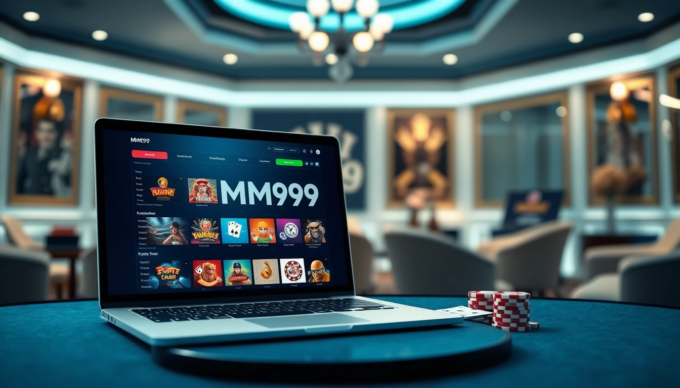 MM99 online casino interface showcasing exciting gaming options and a professional atmosphere.