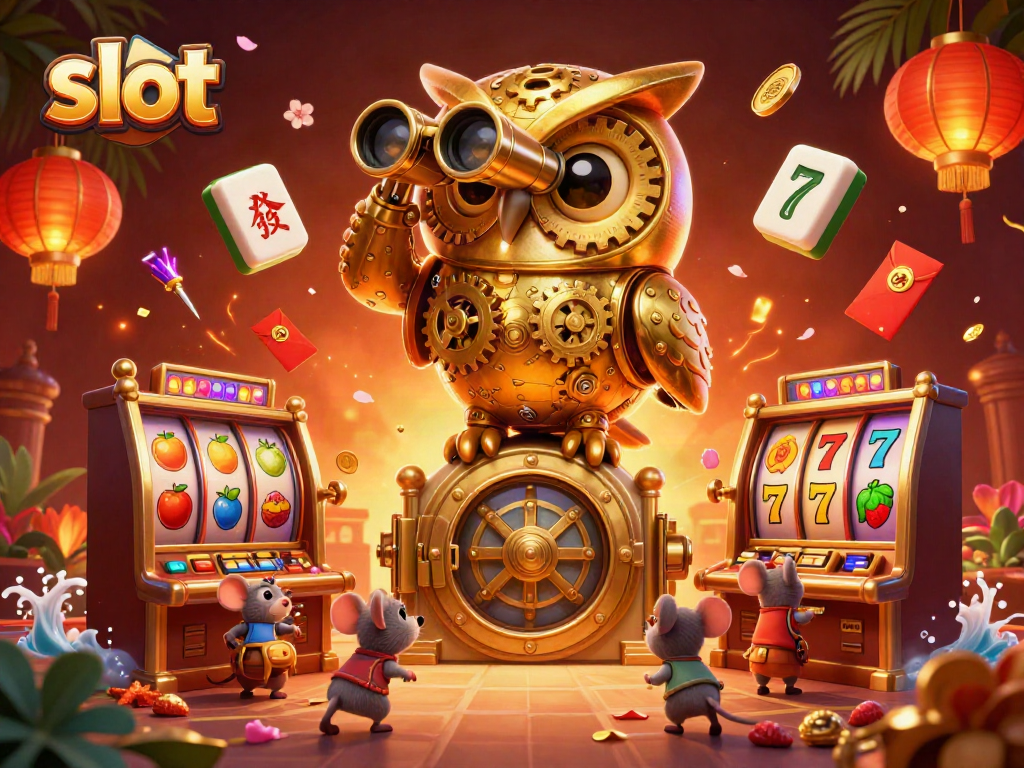Spin slot machines and enjoy a vibrant 3D casino illustration featuring rich details.