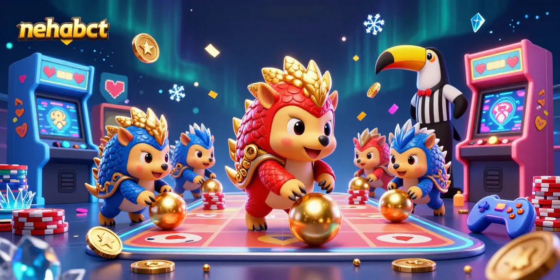 Experience nehabct with entertaining pangolins bowling through poker chips in an exciting casino scene.