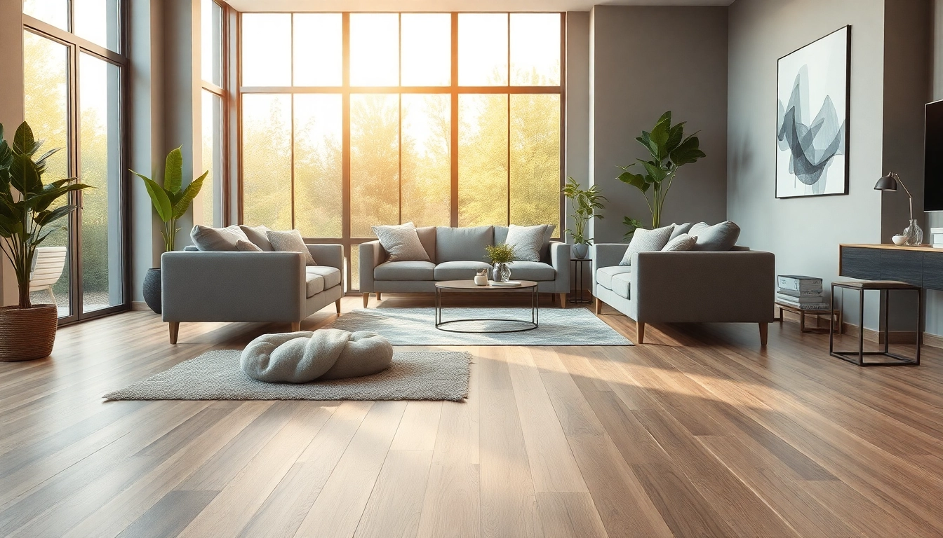 Illustrative view of luxurious vinyl flooring enhancing a cozy living room atmosphere.