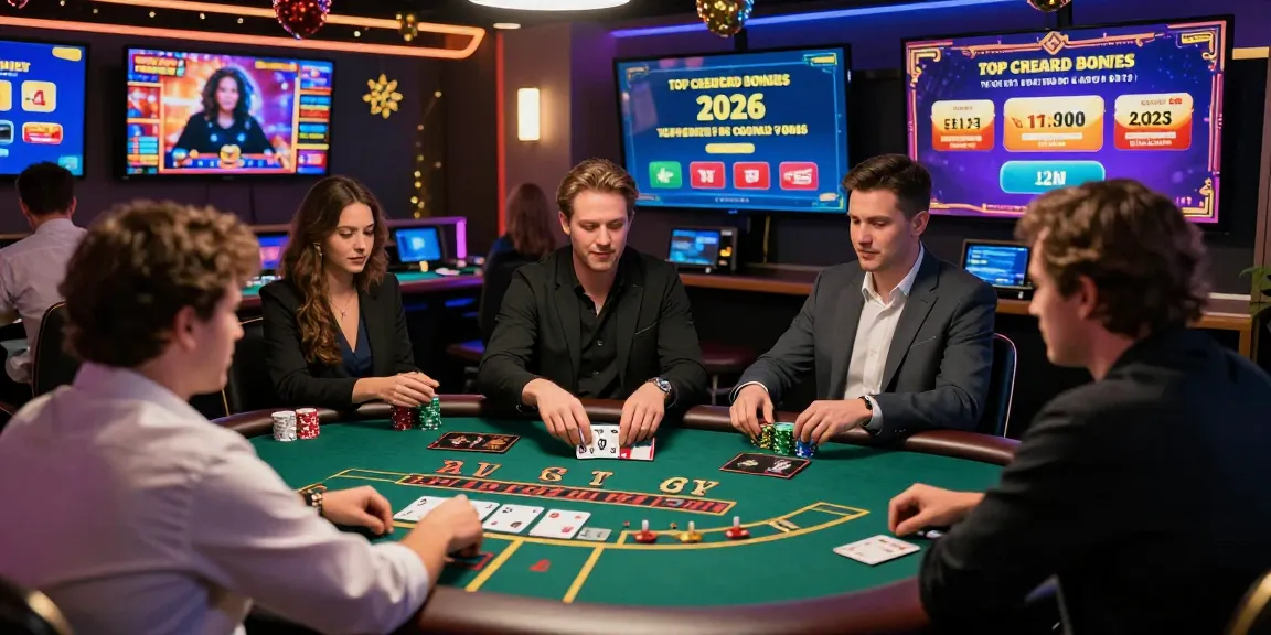 Online casino vibrant atmosphere featuring players at a virtual blackjack game, showcasing top credit card bonuses available at https://iis.org.uk.