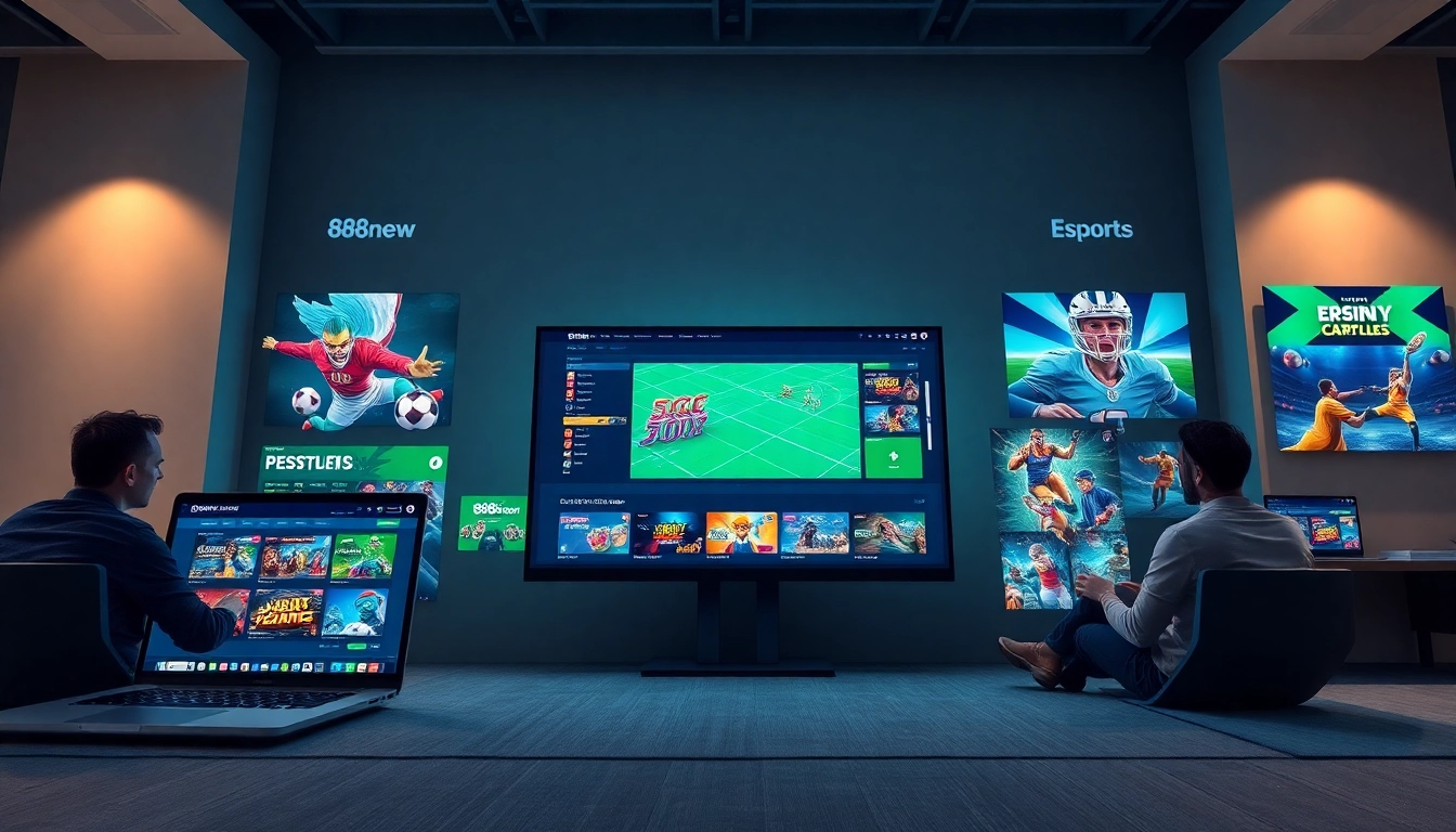 Engaging online gambling scene showcasing 888new platform features with players enjoying various games.