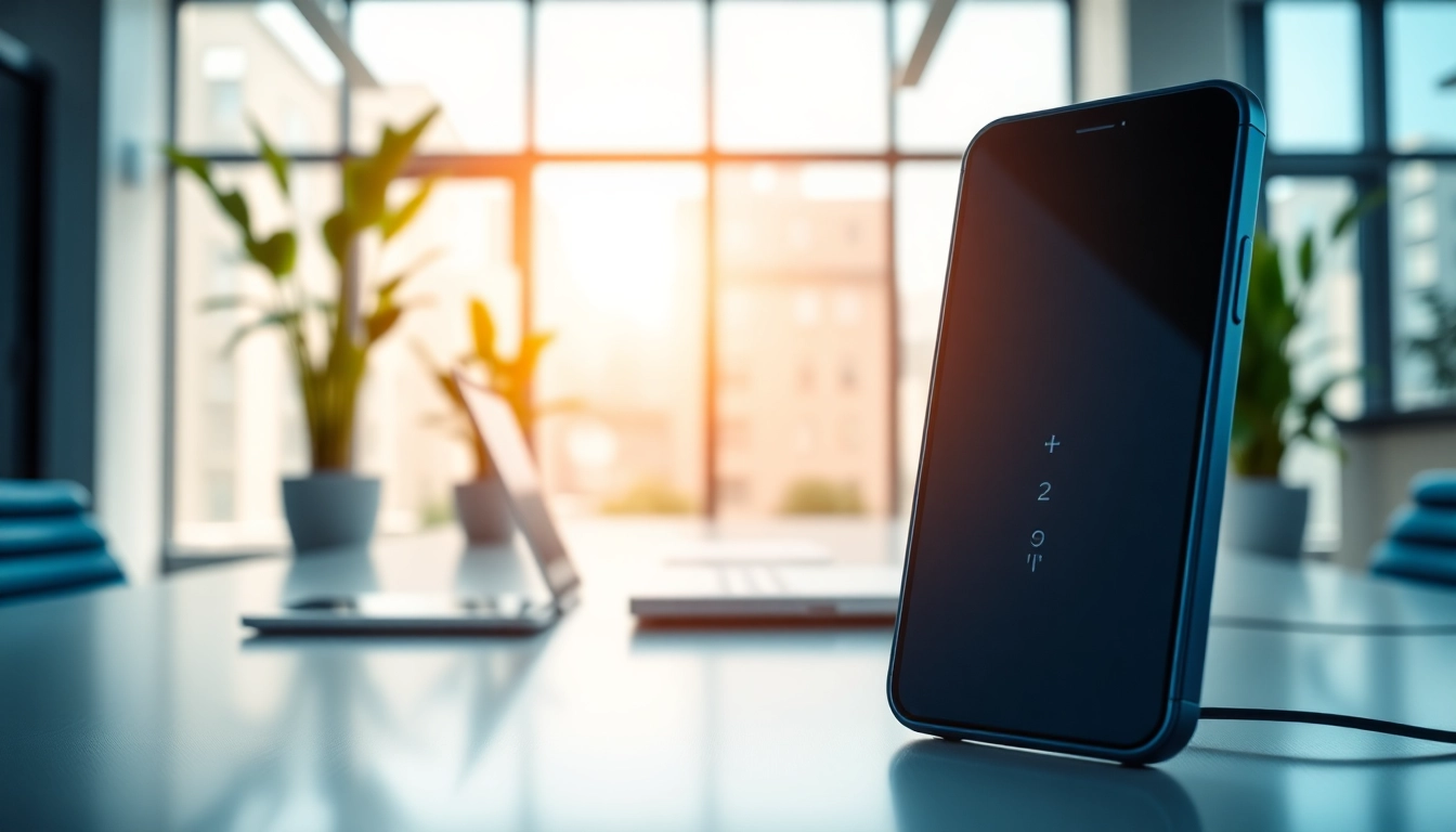 Phonelocker in a modern office setup showcasing its features prominently.