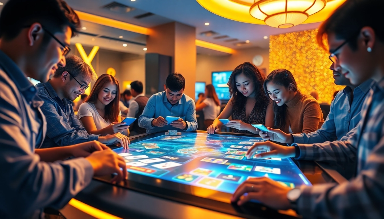 Engaged players enjoying online games on the XX88 platform with a modern digital interface