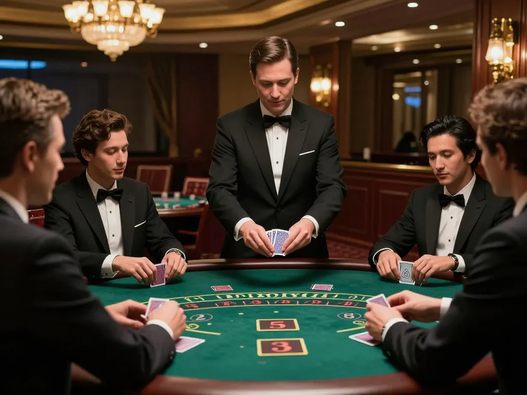 du88 players strategizing at a blackjack table in a luxurious casino setting