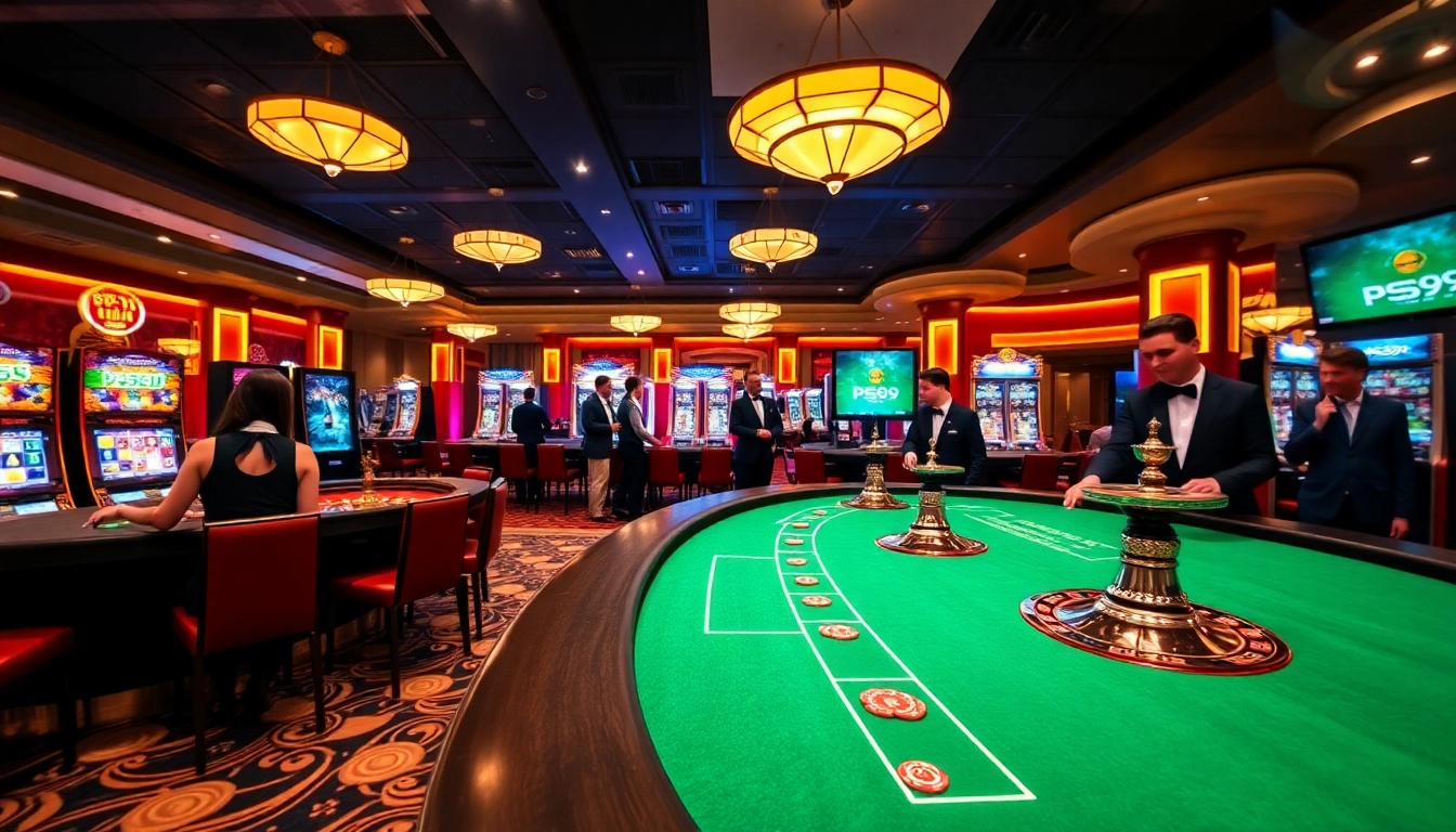 Engage in thrilling gameplay with link PS99 at an upscale casino featuring vibrant tables and exciting games.