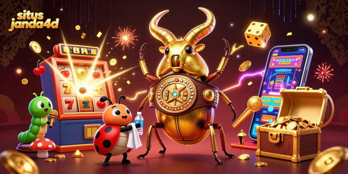 Slot menarik situs janda4d meriah dengan jackpot, simbol keberuntungan, dan suasana ceria.