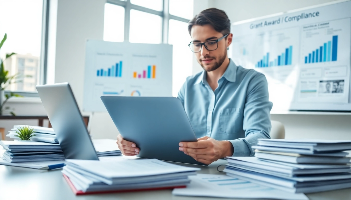 Examine relevant documents and reports on pre and post award compliance with industry standards.