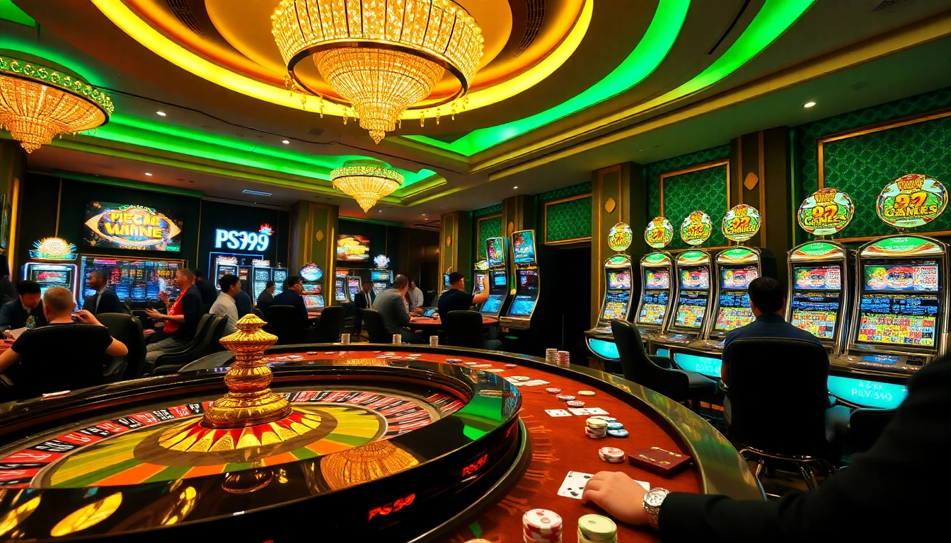 Engage in exciting games at PS99 COM with a vibrant casino atmosphere featuring roulette and poker.