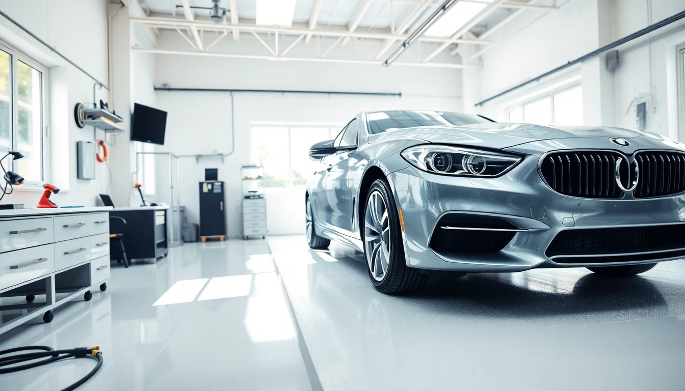 Best car detailing Chattanooga TN service showcasing a detailed vehicle in a bright workshop.