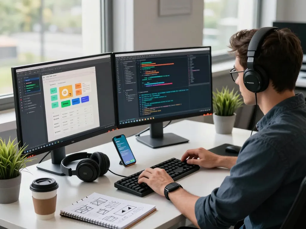 Experience the speed and intelligence of 谷歌浏览器 in a modern tech workspace setup.