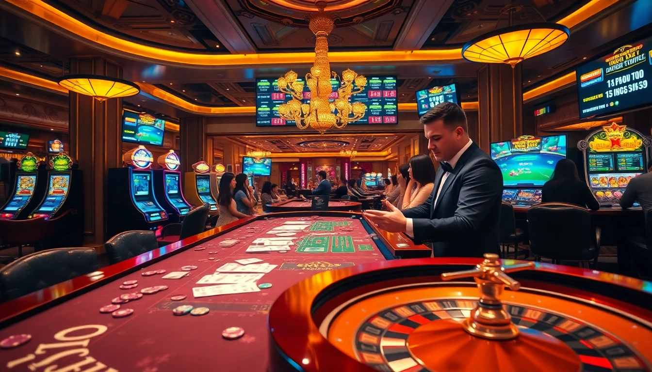 Engaging scene showing keo nha cai betting action at a vibrant casino table with chips and cards.