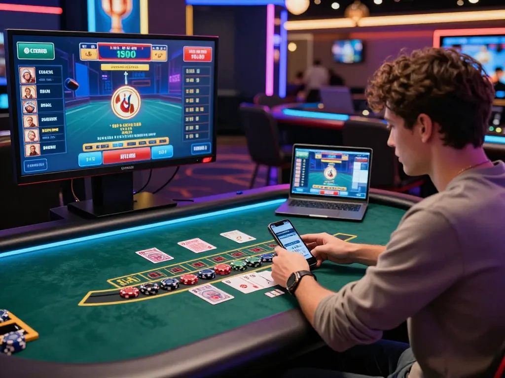 Engaging online baccarat scene showing a player immersed in gaming action.