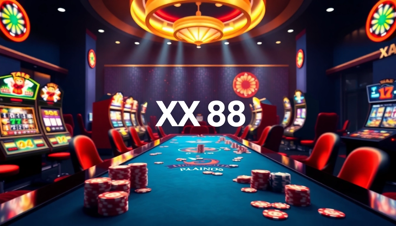Play exciting games at XX 88 casino, showcasing vibrant interfaces and thrilling bets.