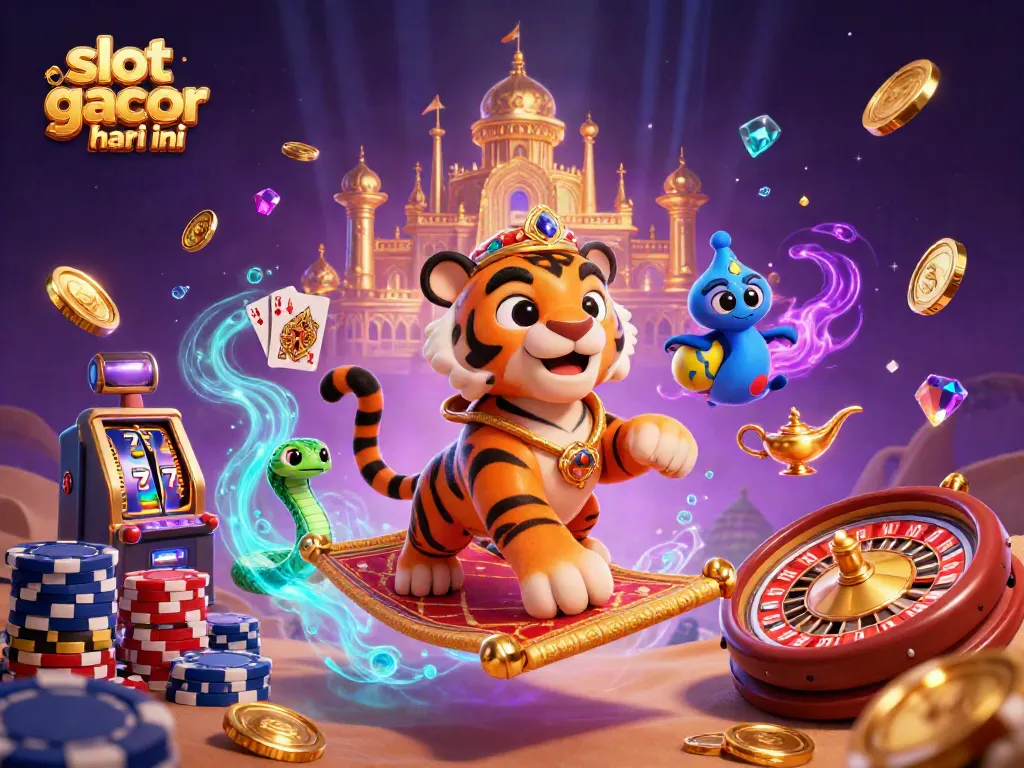 Rasakan keseruan slot gacor hari ini dengan ilustrasi menarik dari sultan macan dan roda roulette.