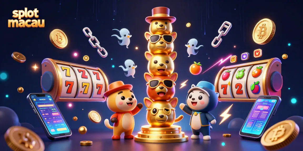 Spin the reels at slot macau with this vibrant 3D casino illustration showcasing dynamic elements and lucky symbols.