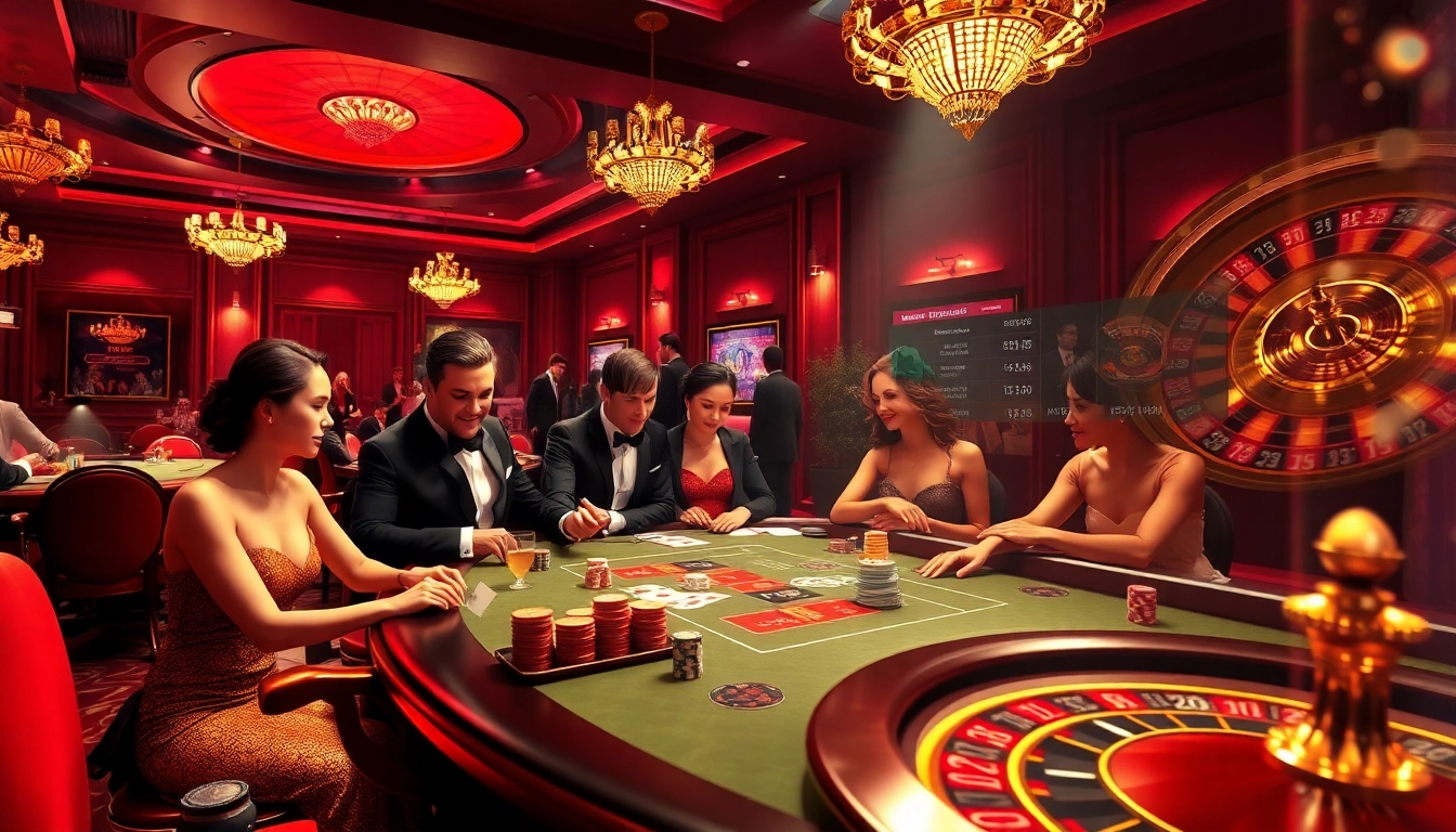 Players thrilled by a high-stakes poker game showcasing the kjc website's vibrant online gambling scene.