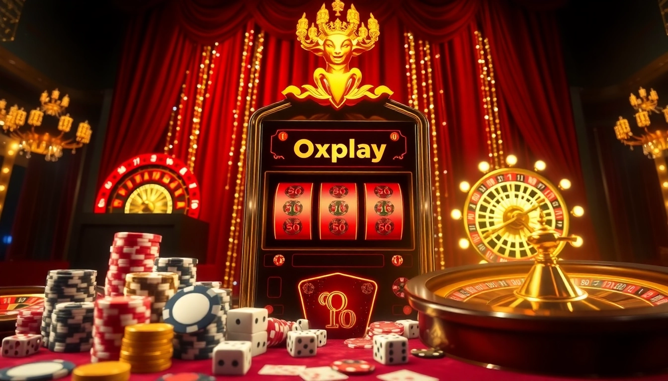 Experience excitement and winning opportunities at an Oxplay-themed casino scene.