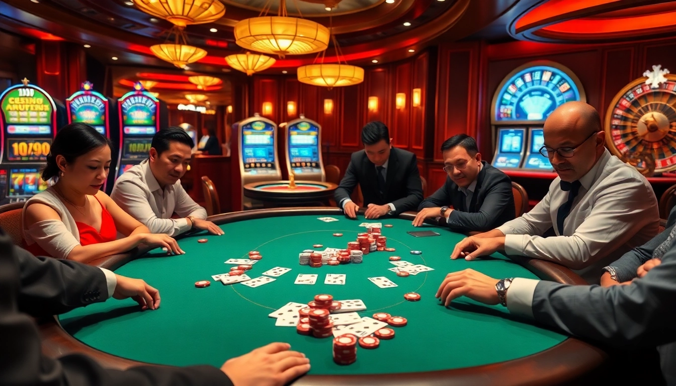 Players engaging in a high-stakes game, showcasing the thrill of poker and the result china insights.