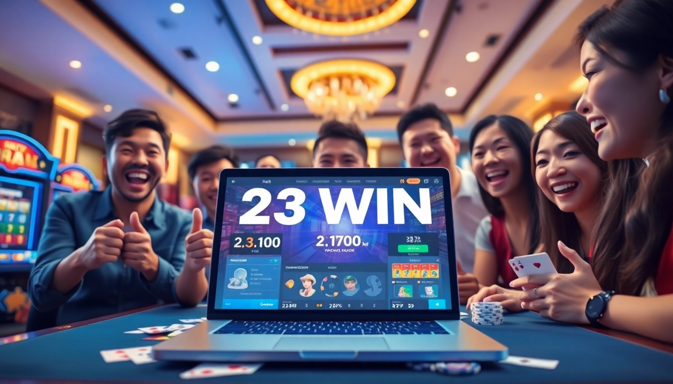23WIN online casino scene emphasizing diverse games and vibrant atmosphere