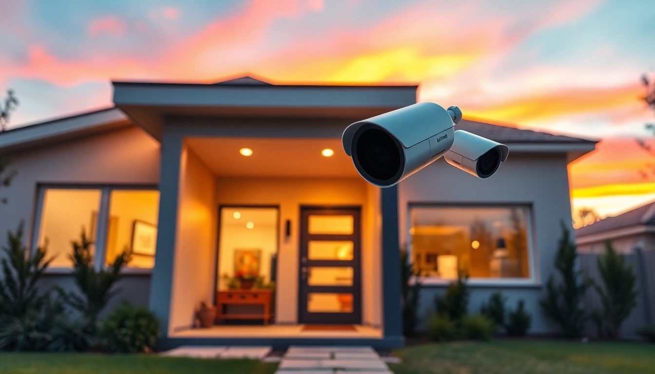 Cámaras de seguridad avanzadas instaladas en una vivienda moderna, aumentando la seguridad y la estética.