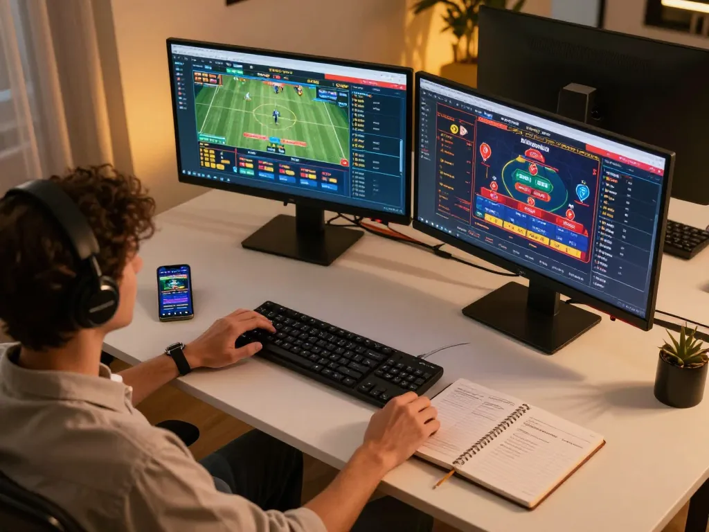 Engaging in online gaming with atq com, featuring strategy notes and live betting interface.